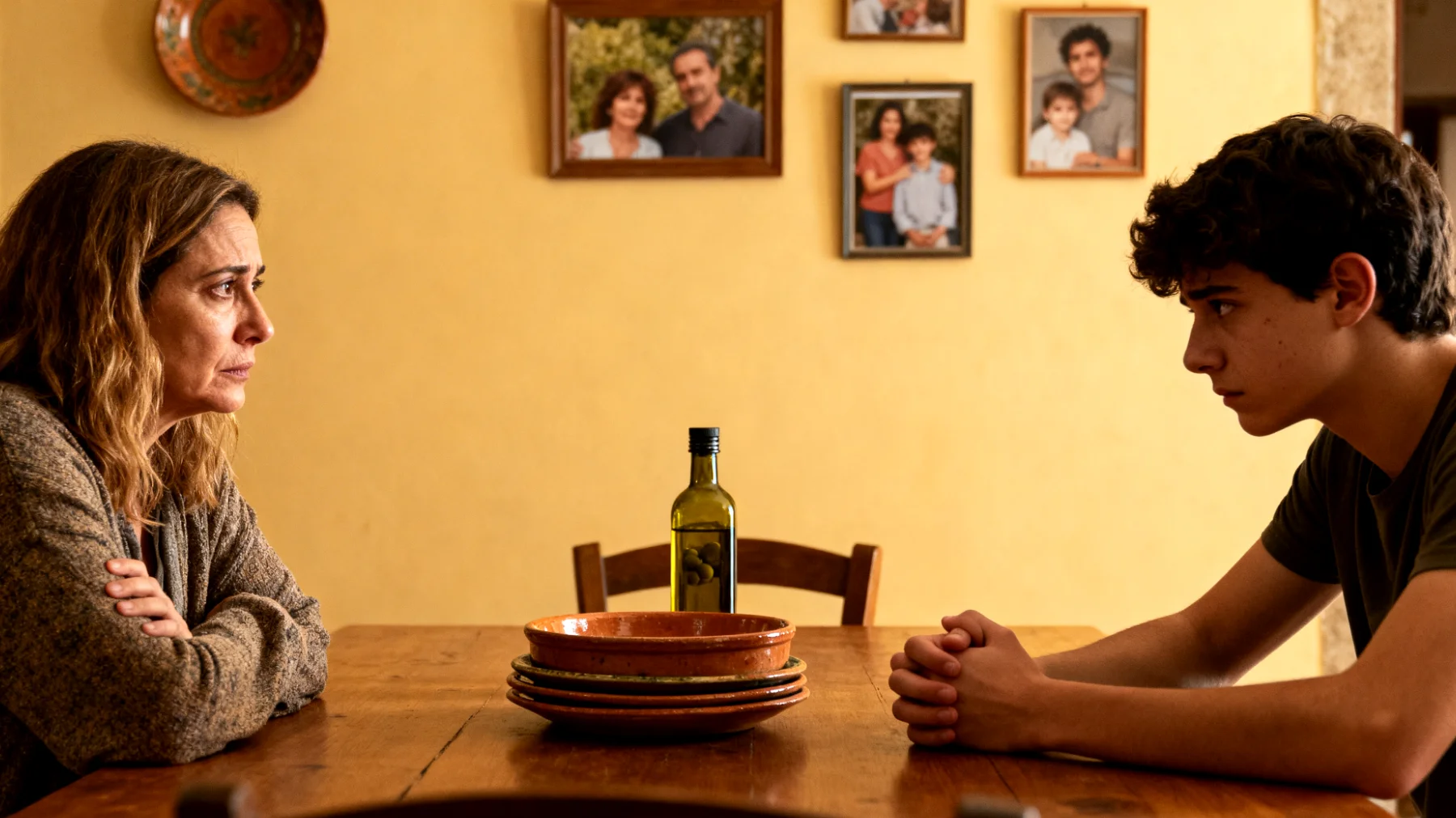 Genitori che faticano a stabilire un dialogo aperto e costruttivo con i figli giovani adulti, percependo distanza emotiva e incomprensione reciproca nelle conversazioni quotidiane"