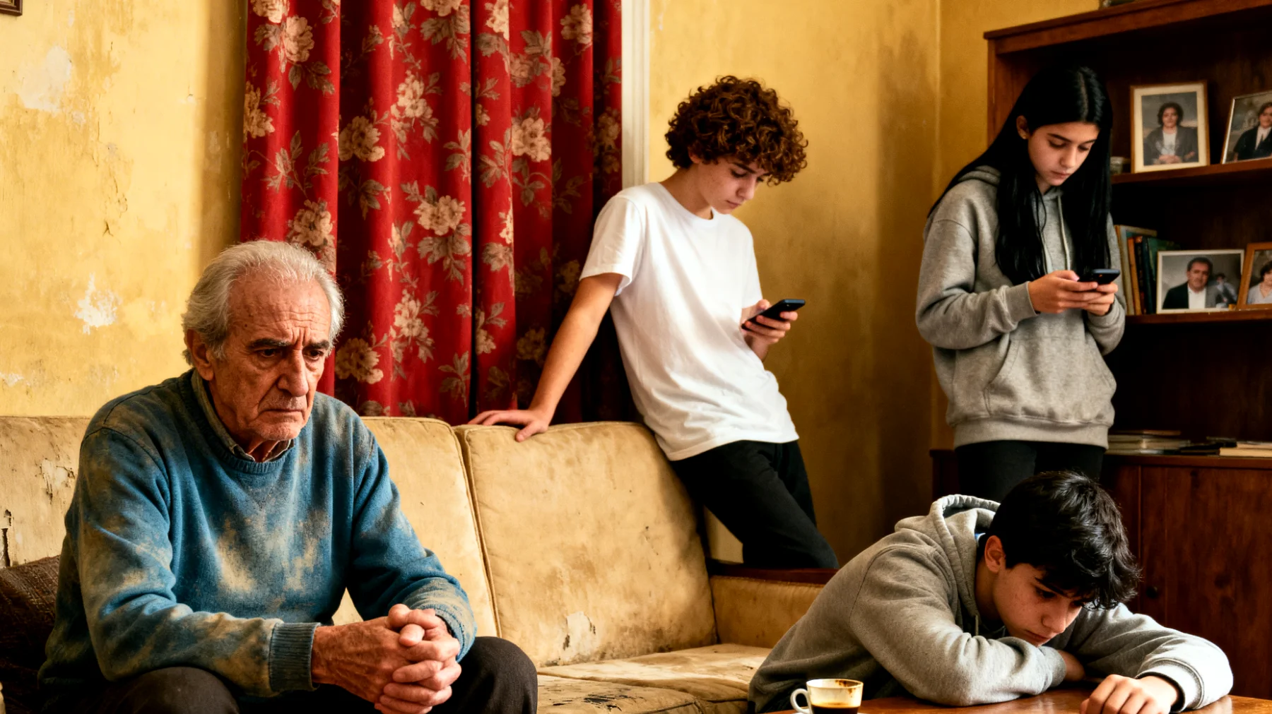 Il nonno fatica a comunicare con i nipoti adolescenti che sembrano distanti, parlano poco e si chiudono in se stessi, rendendo difficile mantenere un dialogo aperto e costruttivo"